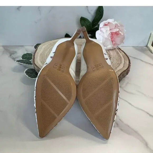 ALDO Lala Pointed Toe Stiletto Pump in White Butterfly Multicolor, Womens 7.5 - Picture 8 of 8